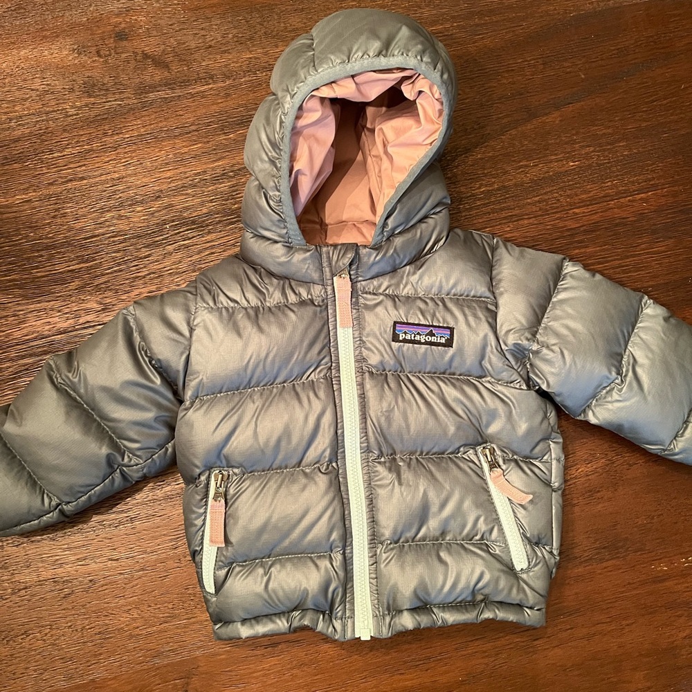 Green Patagonia Puffer Coat - Size 3-6 months
